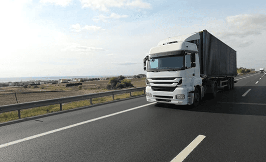 Logistics truck on the road